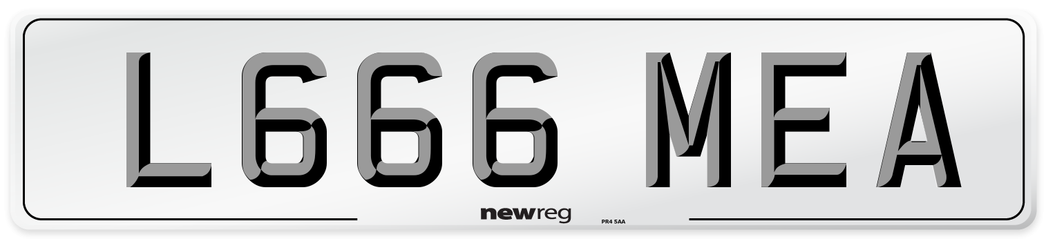L666 MEA Number Plate from New Reg